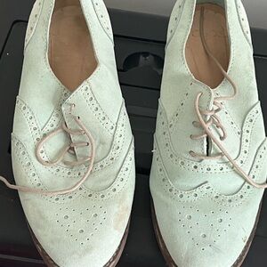 Light Blue Suede Women's Brogues